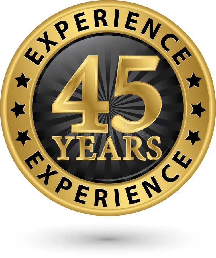 over 45 years of experience